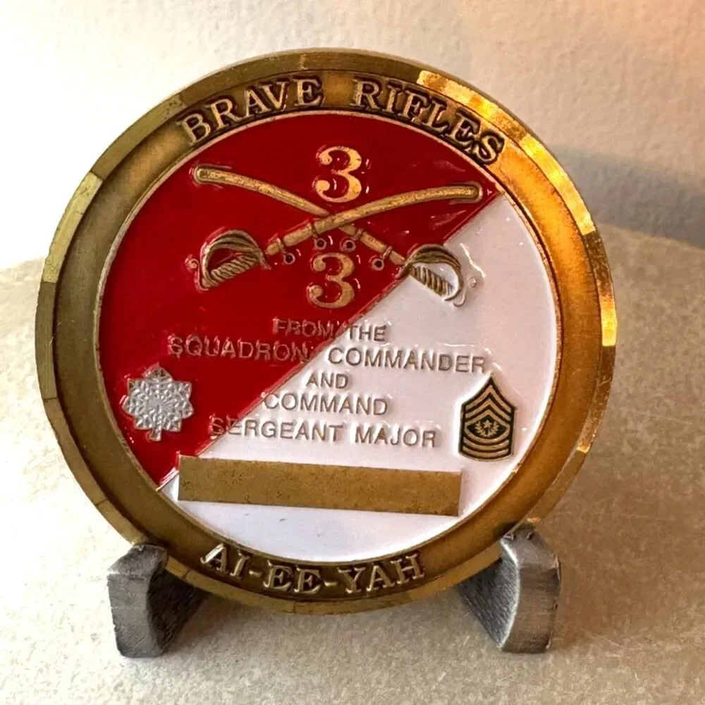 Thunder Squadron Fort Carson CO Challenge Coin Brave Rifles Squadron Commander